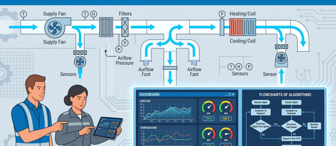 Автоматизация приточной вентиляции: схема и алгоритмы